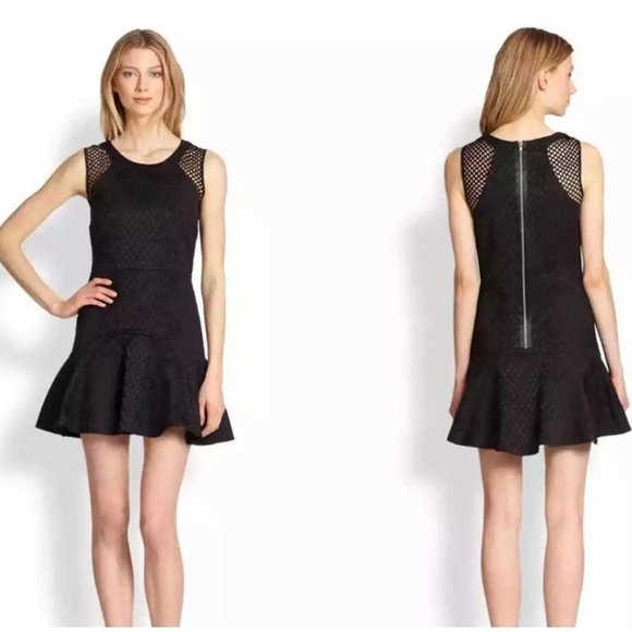 Parker Black Marian Jacquard Mini Mermaid Dress - Picture 1 of 11